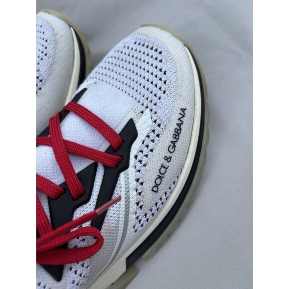 Dolce & Gabbana Low-Top Knit Sneakers White/Black/Red Lace-Up Breathable CS1822 main image 10